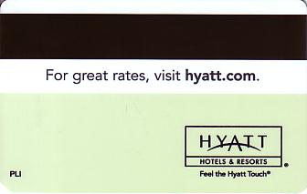 Hotel Keycard Hyatt Generic Back