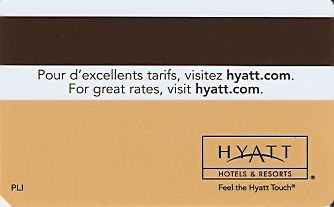 Hotel Keycard Hyatt Generic Back