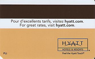 Hotel Keycard Hyatt Generic Back