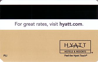 Hotel Keycard Hyatt Generic Back