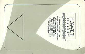 Hotel Keycard Hyatt  Guatemala Front