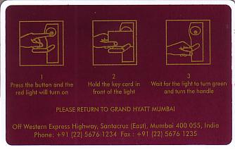 Hotel Keycard Hyatt Mumbai India Back
