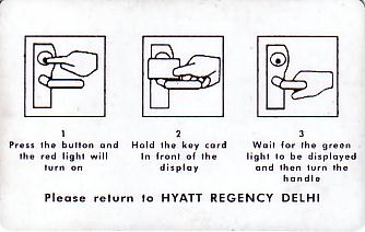 Hotel Keycard Hyatt New Delhi India Back