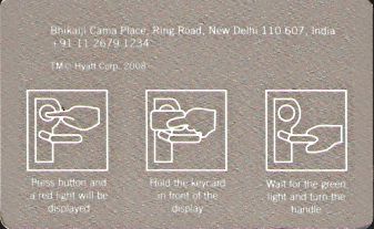 Hotel Keycard Hyatt New Delhi India Back