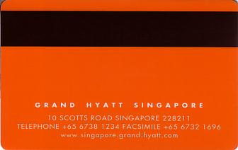 Hotel Keycard Hyatt  Singapore Back