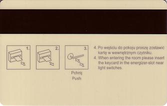 Hotel Keycard Hyatt Warsaw Poland Back