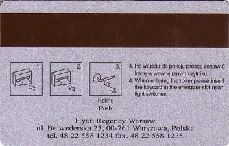 Hotel Keycard Hyatt Warsaw Poland Back