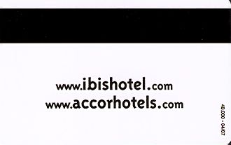 Hotel Keycard Ibis Generic Back