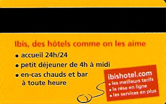 Hotel Keycard Ibis Generic Back