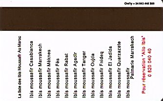 Hotel Keycard Ibis  Morocco Back