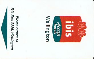 Hotel Keycard Ibis Wellington New Zealand Front