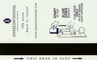 Hotel Keycard Inter-Continental Generic Back