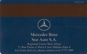 Hotel Keycard Inter-Continental Abidjan Cote d Ivoire Back