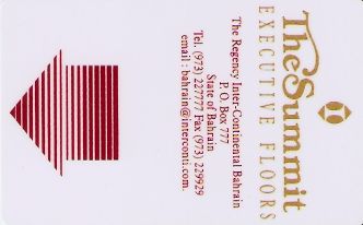 Hotel Keycard Inter-Continental  Bahrain Front