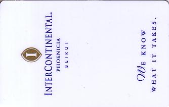Hotel Keycard Inter-Continental Beirut Lebanon Front