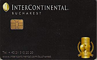 Hotel Keycard Inter-Continental Bucharest Romania Front