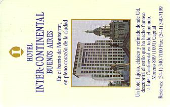 Hotel Keycard Inter-Continental Buenos Aires Argentina Front