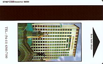 Hotel Keycard Inter-Continental Buenos Aires Argentina Back