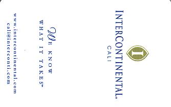 Hotel Keycard Inter-Continental Cali Colombia Front