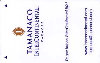 Hotel Keycard Inter-Continental Caracas Venezuela Front