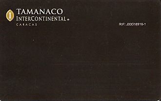 Hotel Keycard Inter-Continental Caracas Venezuela Front