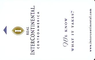 Hotel Keycard Inter-Continental Centro America Costa Rica Front