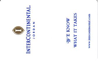Hotel Keycard Inter-Continental  Jordan Front