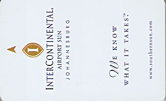 Hotel Keycard Inter-Continental Johannesburg South Africa Front