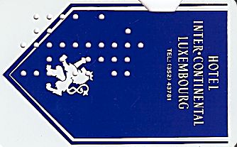 Hotel Keycard Inter-Continental  Luxembourg Front
