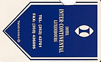 Hotel Keycard Inter-Continental  Luxembourg Front
