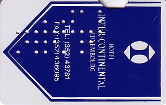 Hotel Keycard Inter-Continental  Luxembourg Front