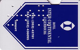 Hotel Keycard Inter-Continental  Luxembourg Front