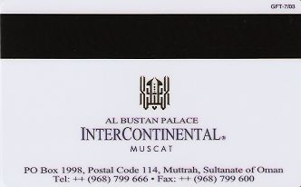 Hotel Keycard Inter-Continental Muscat Oman Back