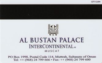Hotel Keycard Inter-Continental Muscat Oman Back