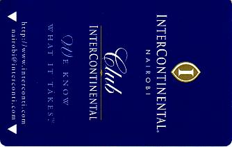 Hotel Keycard Inter-Continental Nairobi Kenya Front