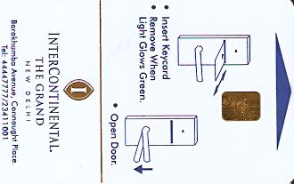Hotel Keycard Inter-Continental New Delhi India Back
