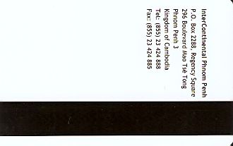 Hotel Keycard Inter-Continental Phnom Penh Cambodia Back