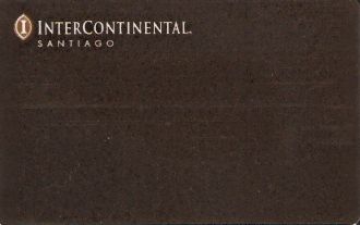 Hotel Keycard Inter-Continental Santiago Chile Front