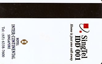 Hotel Keycard Inter-Continental  Singapore Back