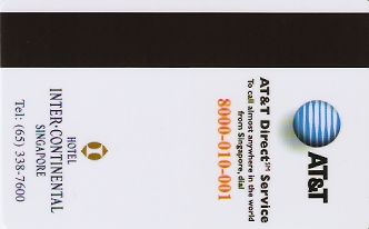 Hotel Keycard Inter-Continental  Singapore Back
