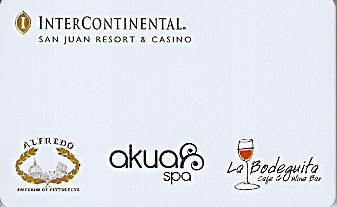 Hotel Keycard Inter-Continental San Juan Puerto Rico Front