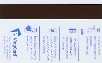 Hotel Keycard Inter-Continental Victoria Falls Zimbabwe Back