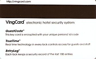 Hotel Keycard Inter-Continental Victoria Falls Zimbabwe Back