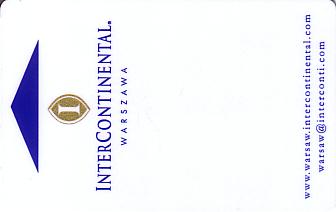Hotel Keycard Inter-Continental Warsaw Poland Front