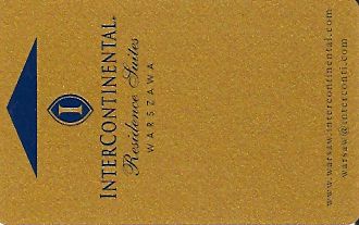 Hotel Keycard Inter-Continental Warsaw Poland Front