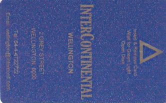 Hotel Keycard Inter-Continental Wellington New Zealand Front