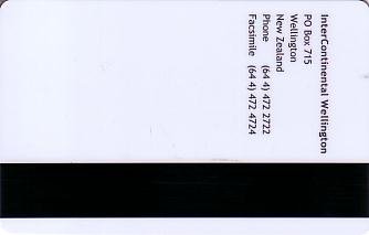 Hotel Keycard Inter-Continental Wellington New Zealand Back