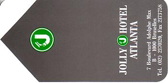 Hotel Keycard Jolly Hotels Brussels Belgium Front