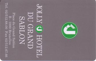 Hotel Keycard Jolly Hotels Brussels Belgium Front