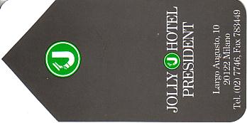 Hotel Keycard Jolly Hotels Milan Italy Front